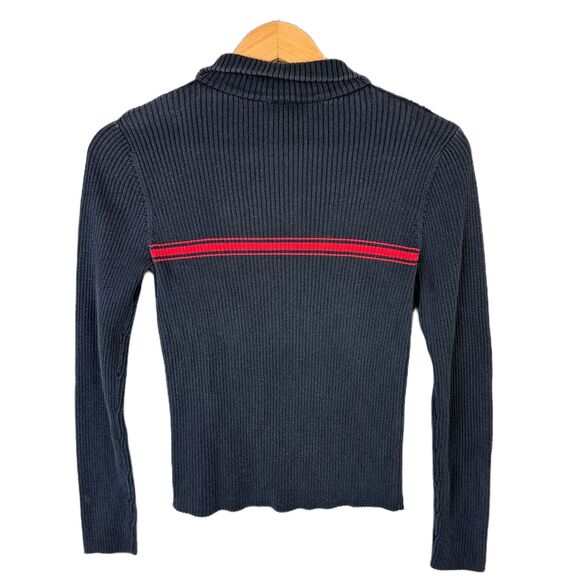 Vintage Ralph Lauren Polo Jeans Co Turtleneck Sweater Women L Black Cotton Gift - Picture 2 of 8